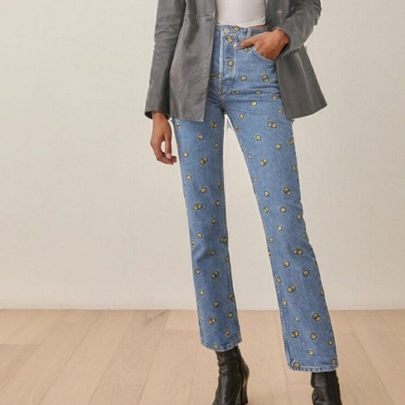 Reformation Mixed Emotions High Rise Straight Jeans - Picture 2 of 2